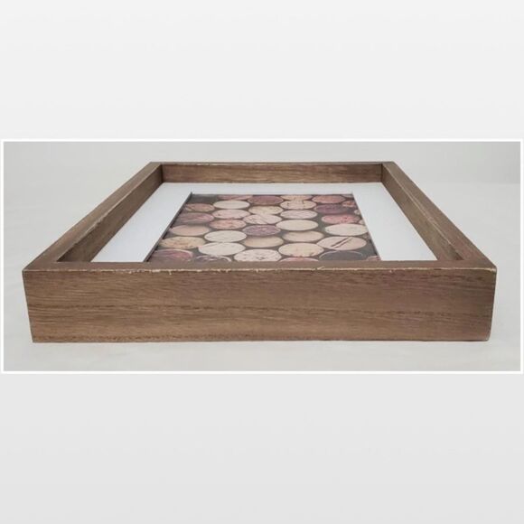 New Room & Retreat Wall Art Wine Corks Wood Framed Brown Picture Box Sign Décor - Picture 8 of 14